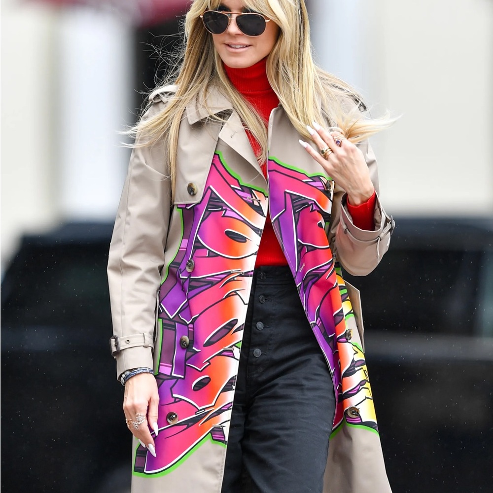 Colorful Graphic Trench Coat London Fog Jeremy Scott